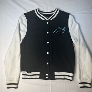 Carolina Panthers Sequin Full-Zip Jacket Small Women's The Wild Collective Black